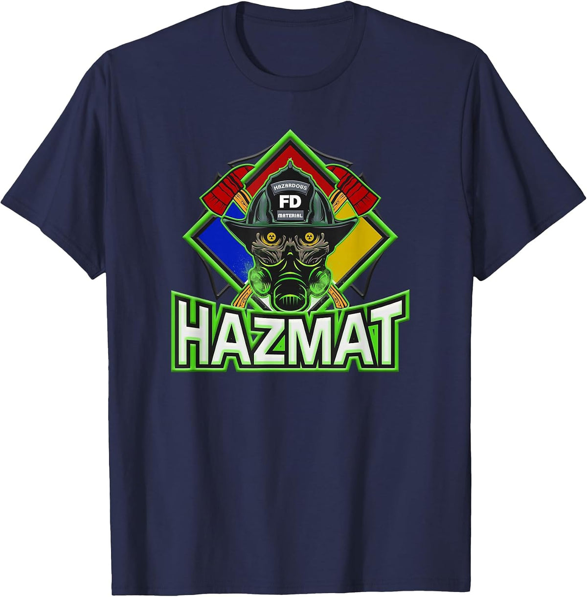 Hazmat Hazardous Material Firefighter Technician T-Shirt - Navy Blue