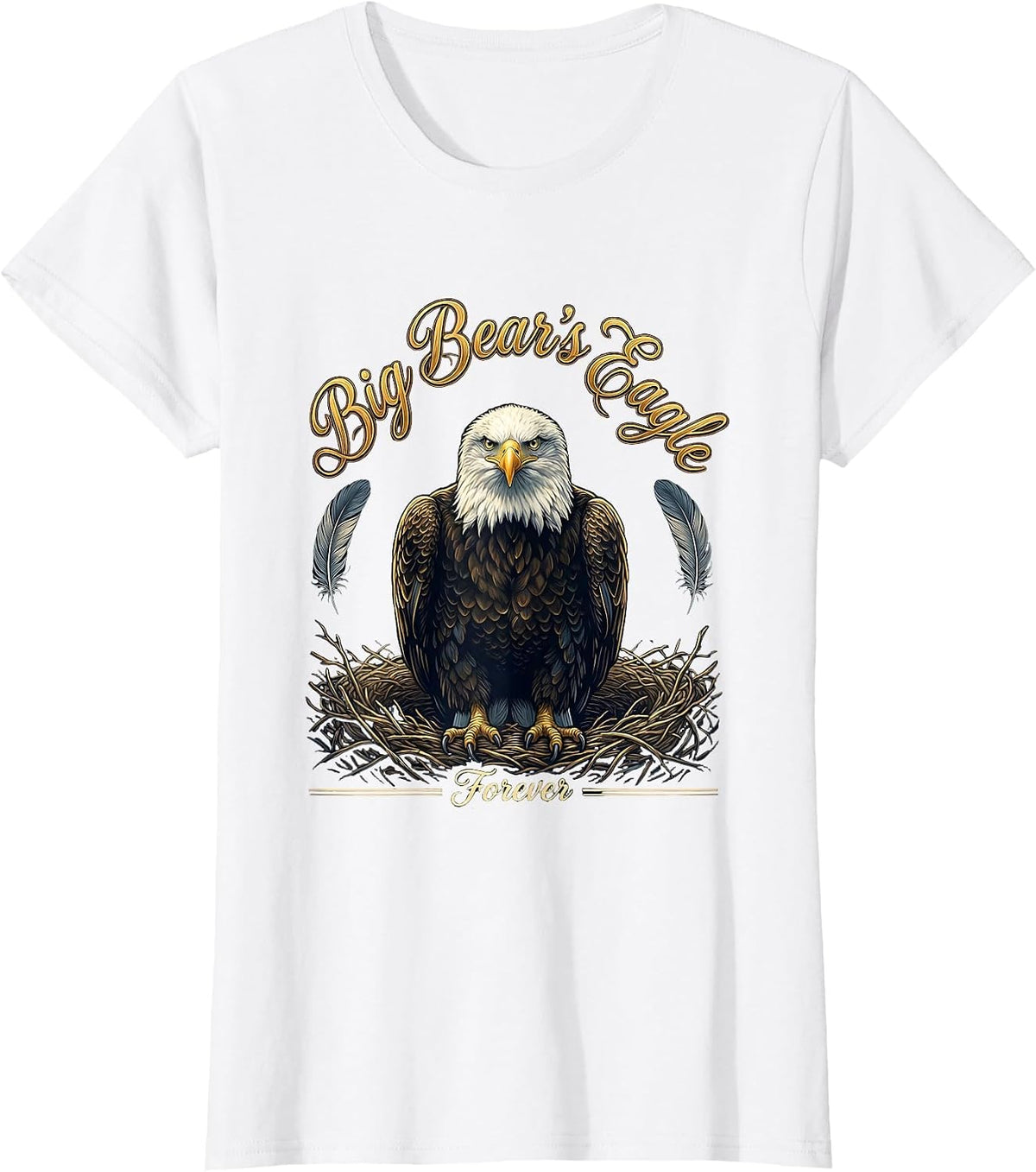 Big Bear's Eagle Forever Memorial Tribute Wildlife T-Shirt - White