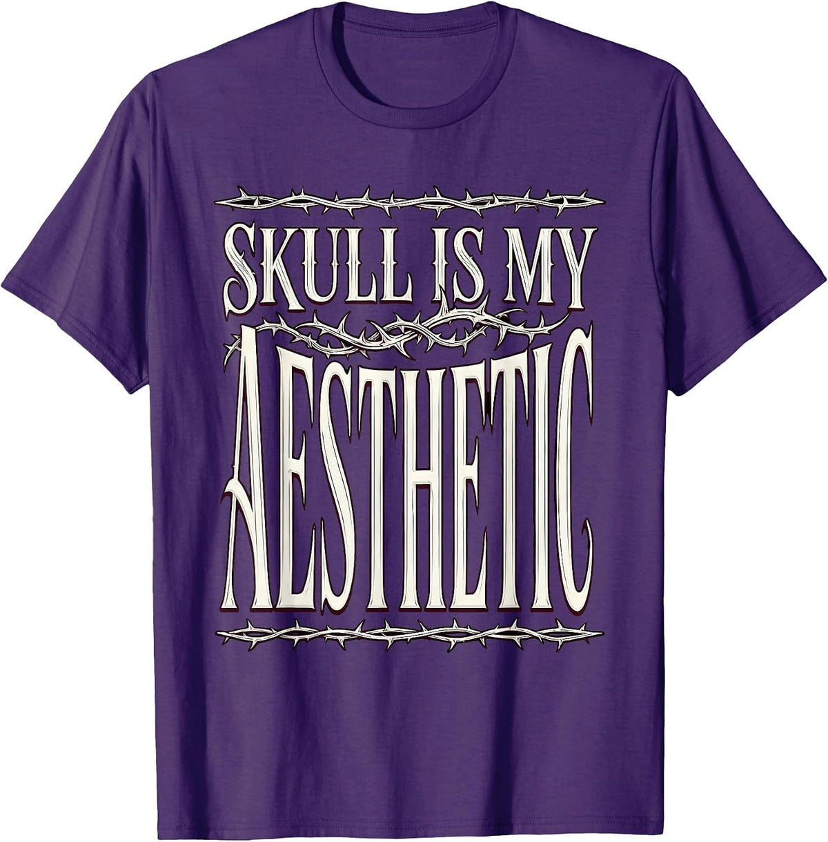 Skull Is My Aesthetic Goth Dark Art Design T-Shirt - Purple