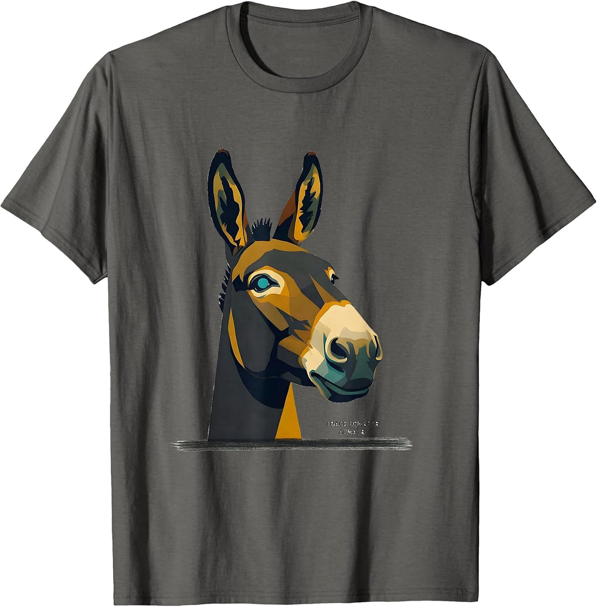 Men's I Back Donkeys Always Funny Quirky Farm Animal Lover T-Shirt - Asphalt Grey