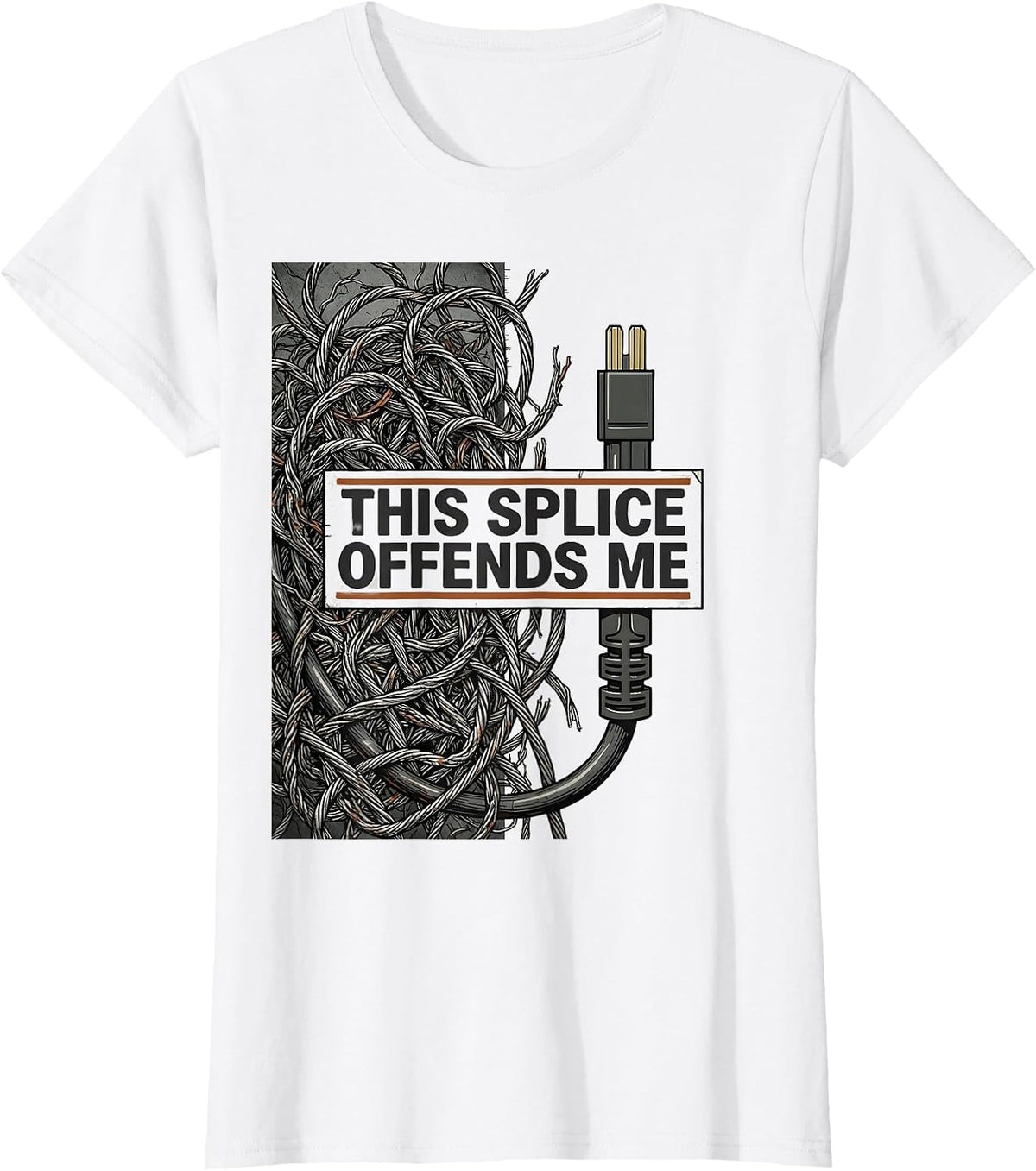 This Splice Offends Me Funny Electrician Gift T-Shirt - White