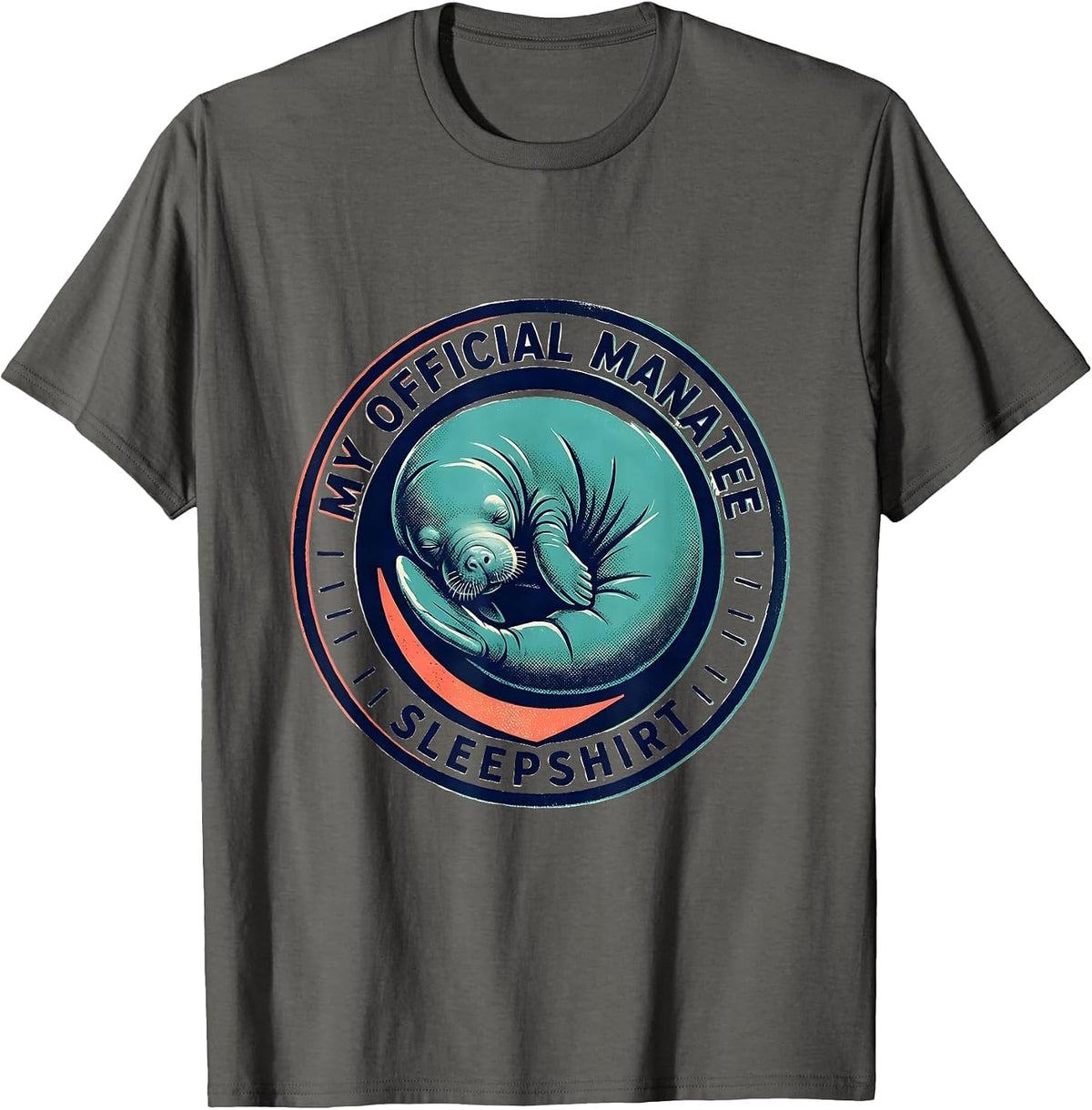 Men's My Official Manatee Sleepshirt Cute Animal Lover Pajama T-Shirt - Asphalt Grey