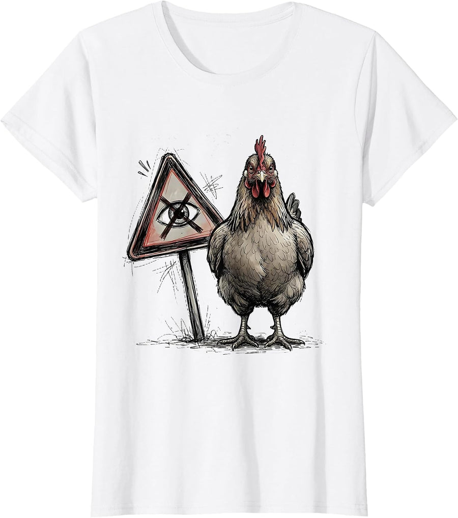 Women's Chicken Butt Funny Chicken Lover Gift T-Shirt - White