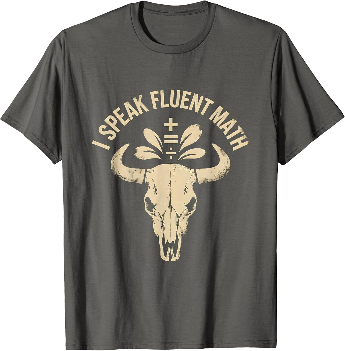 I Speak Fluent Math Teacher Graphic Design T-Shirt - Asphalt Grey