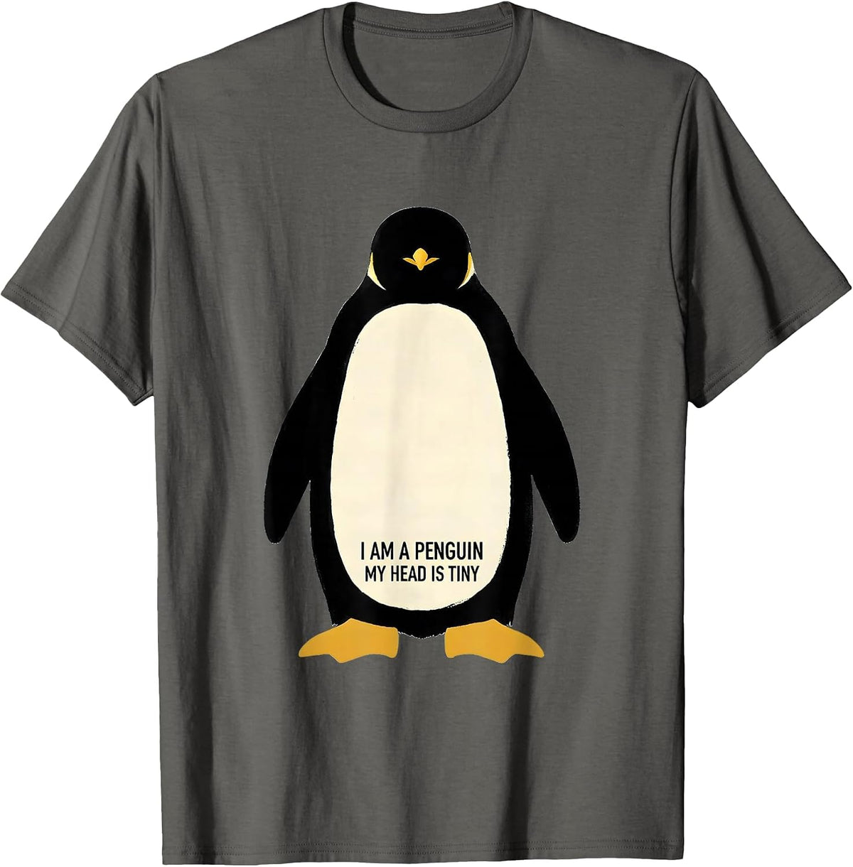 Men's I Am A Penguin My Head Is Tiny Funny Penguin Lover Halloween T-Shirt - Asphalt Grey