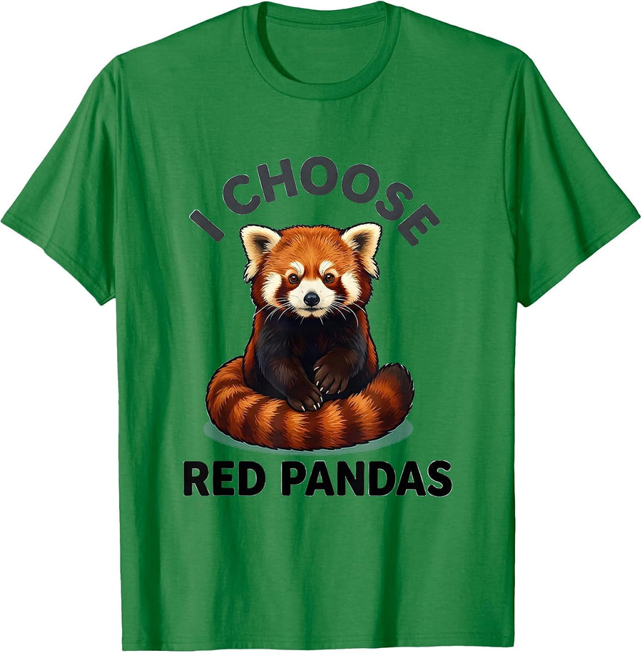 Men's I Choose Red Pandas Cute Red Panda Lover Animal Fan Gift T-Shirt - Kelly Green