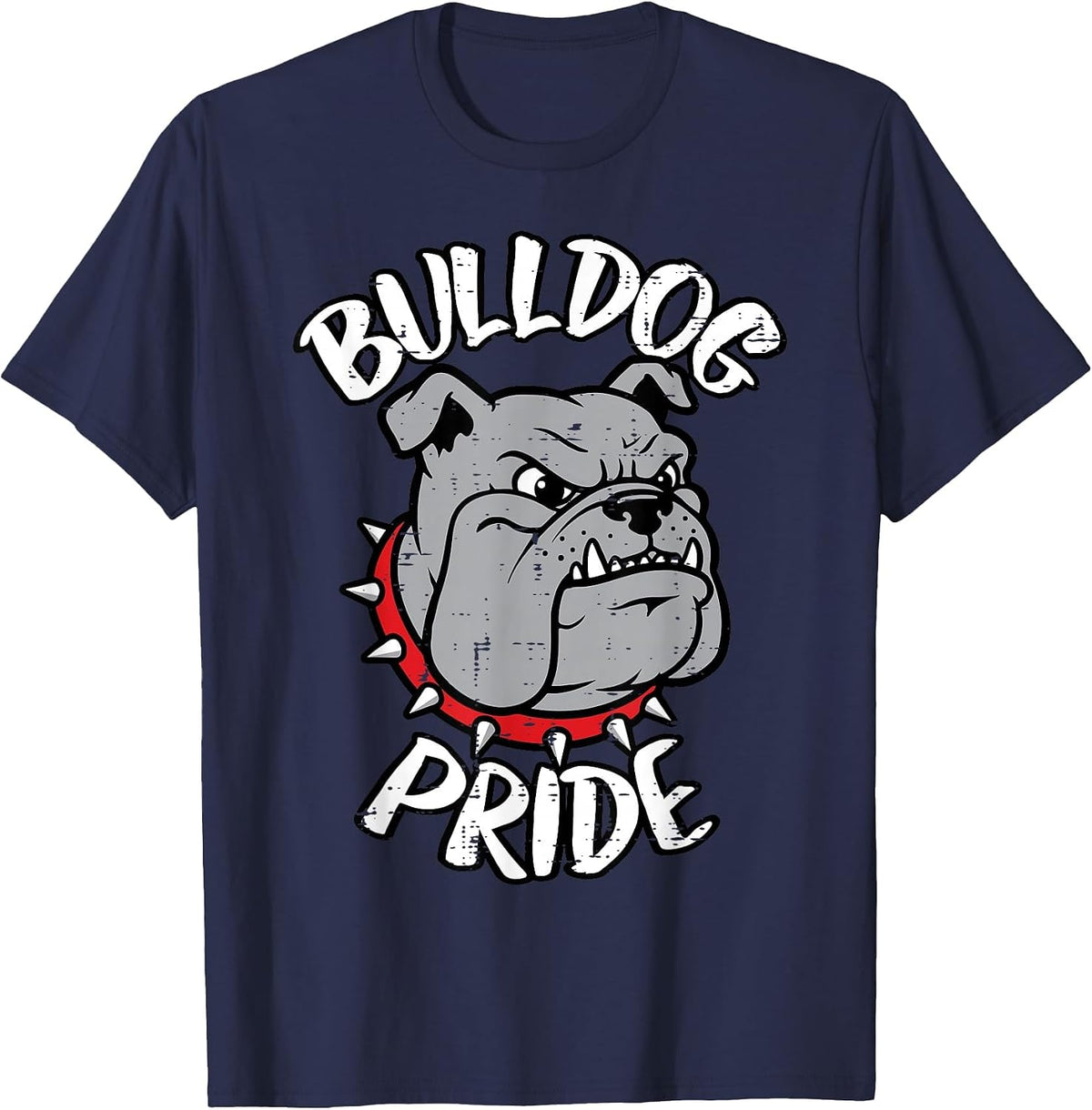 Bulldog Pride Girls Youth Teen Kids Men Boys Women T-Shirt - Navy Blue