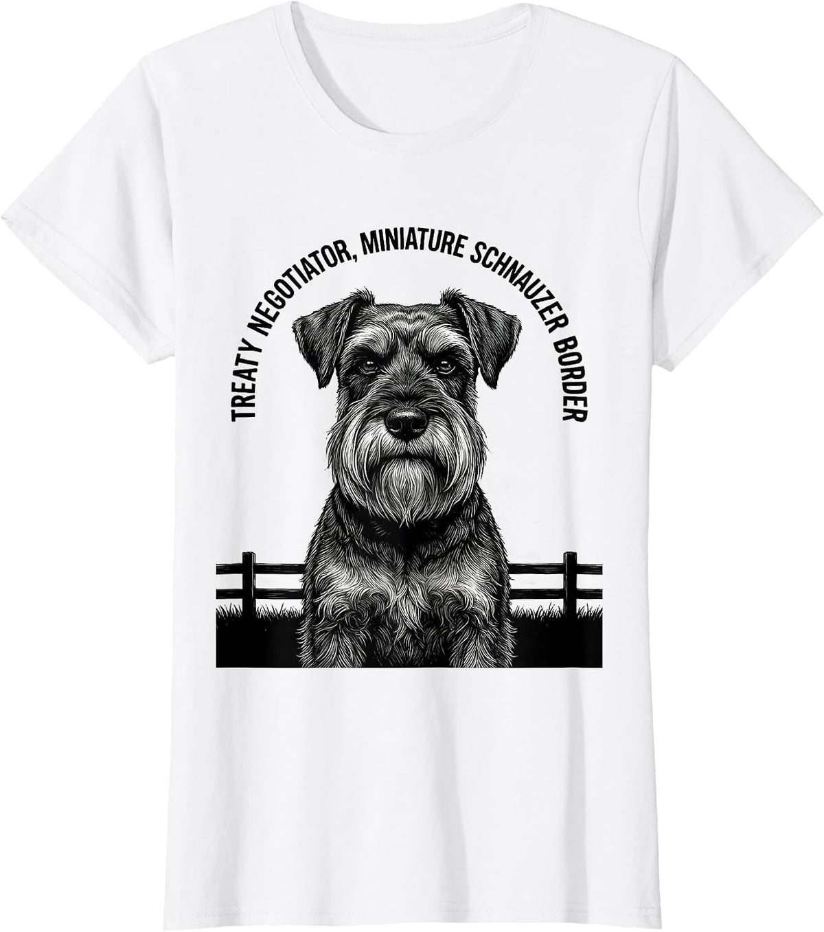 Treaty Negotiator, Miniature Schnauzer Border Schnauzer Mama T-Shirt - White