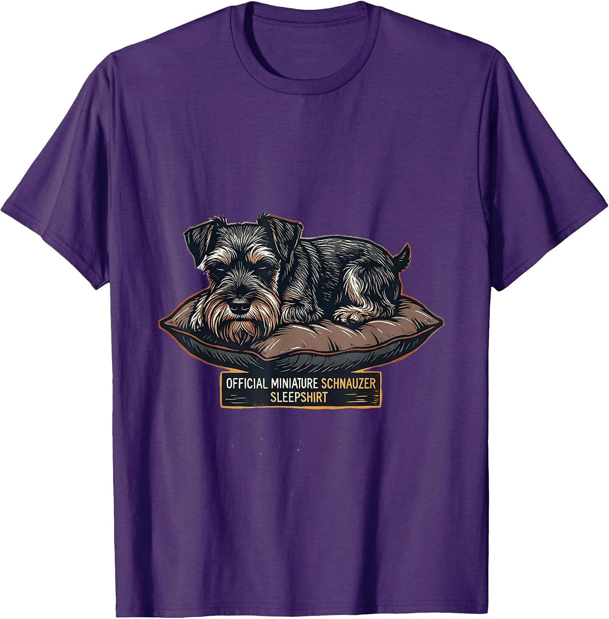 OFFICIAL MINIATURE SCHNAUZER SLEEPSHIRT Dog Lover T-Shirt - Purple