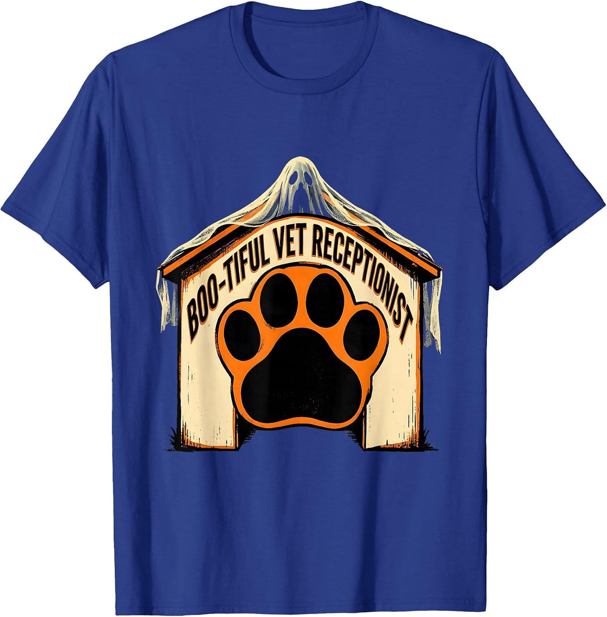 Boo-tiful Vet Receptionist Funny Vet Tech Halloween T-Shirt - Royal Blue