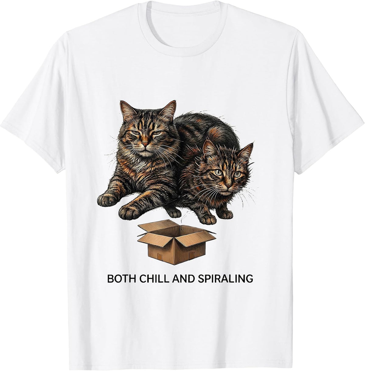 Men's Both Chill And Spiraling Funny Quantum Physics Science T-Shirt - White