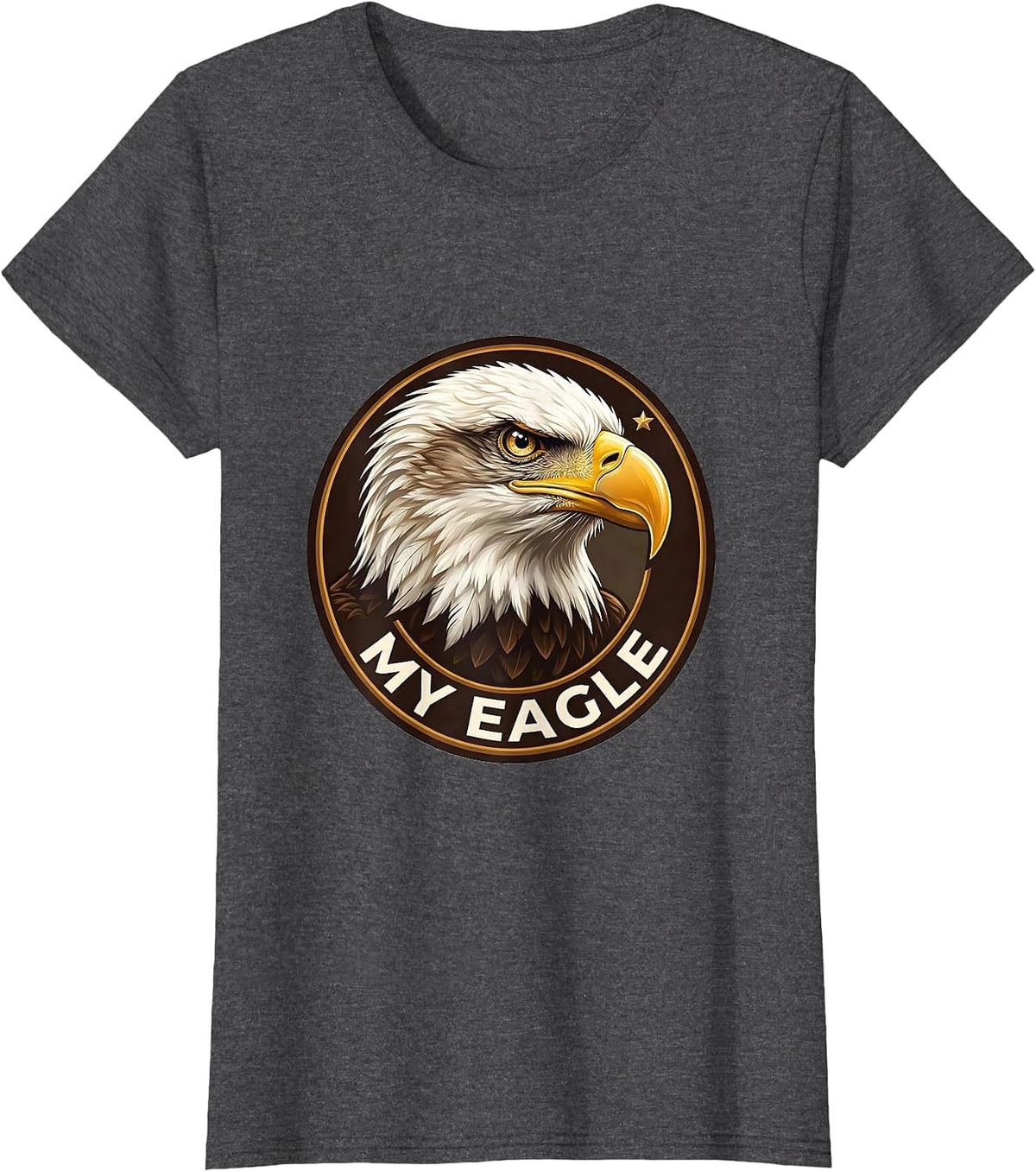 Women's My Eagle Bald Eagle Mascot Fan Pride Family Humor T-Shirt - Dark Heather Grey