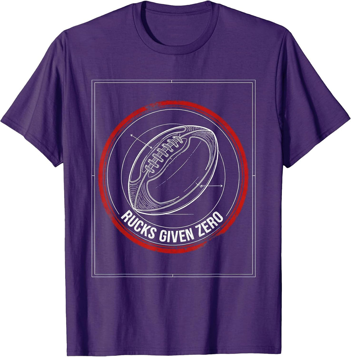 Rucks Given Zero Funny Rugby Design T-Shirt - Purple