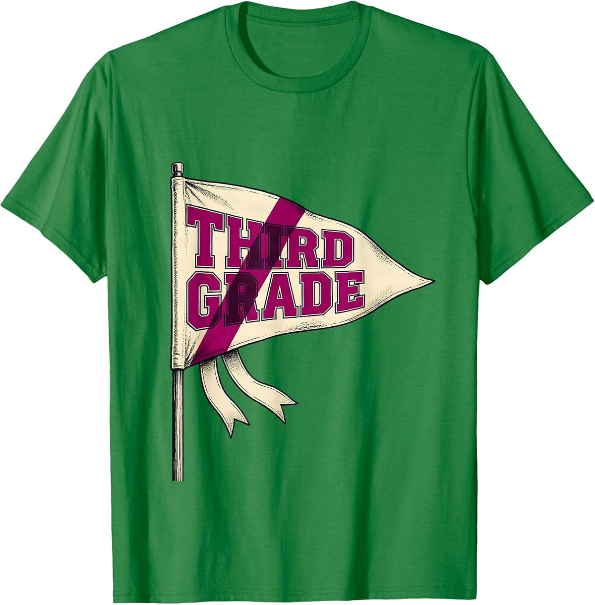 Men's Third Grade Cute Preppy Girls Back To School T-Shirt - Kelly Green
