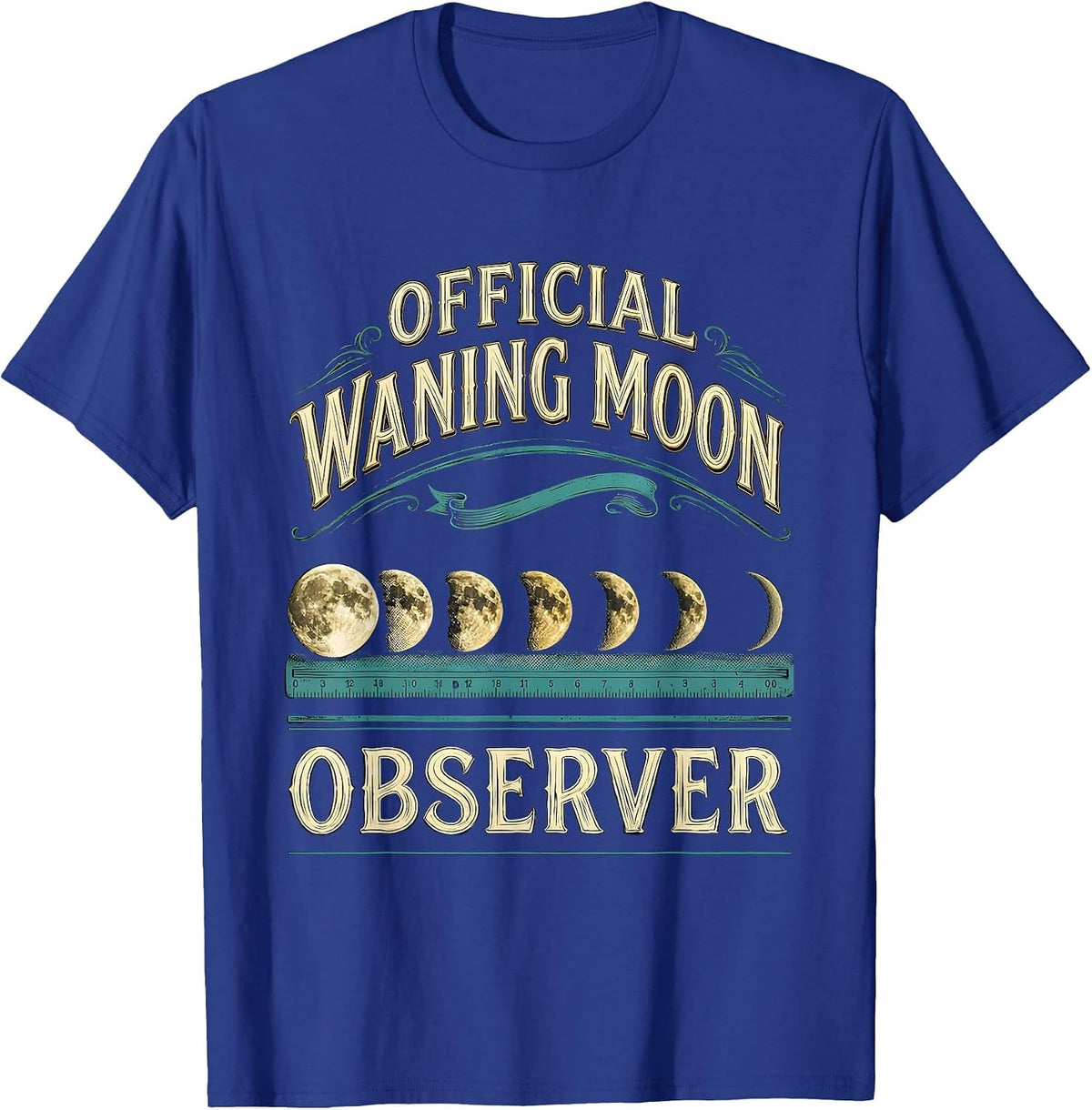 Official Waning Moon Observer Astronomy Celestial Gift T-Shirt - Royal Blue