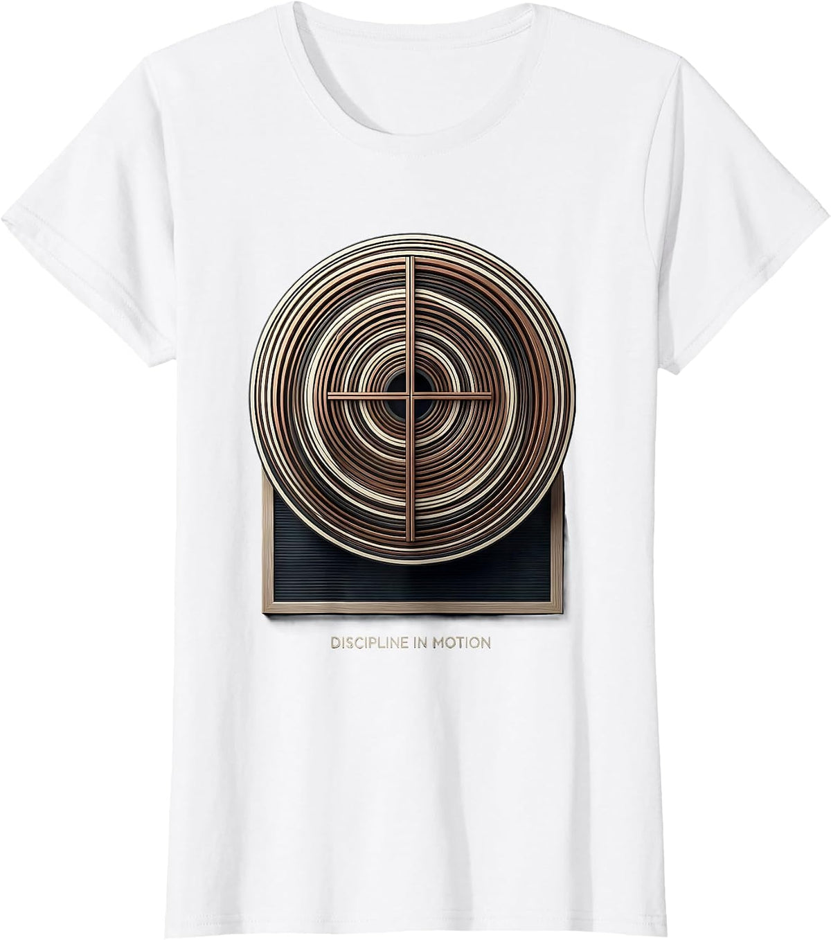 Discipline In Motion Geometric Christian Gym Faith Fitness T-Shirt - White