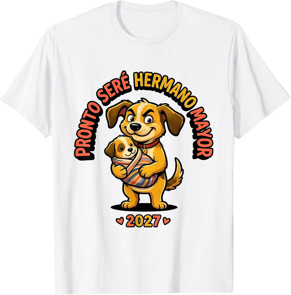 Men's Pronto Seré Hermano Mayor 2027 Cartoon Big Brother Spanish T-Shirt - White