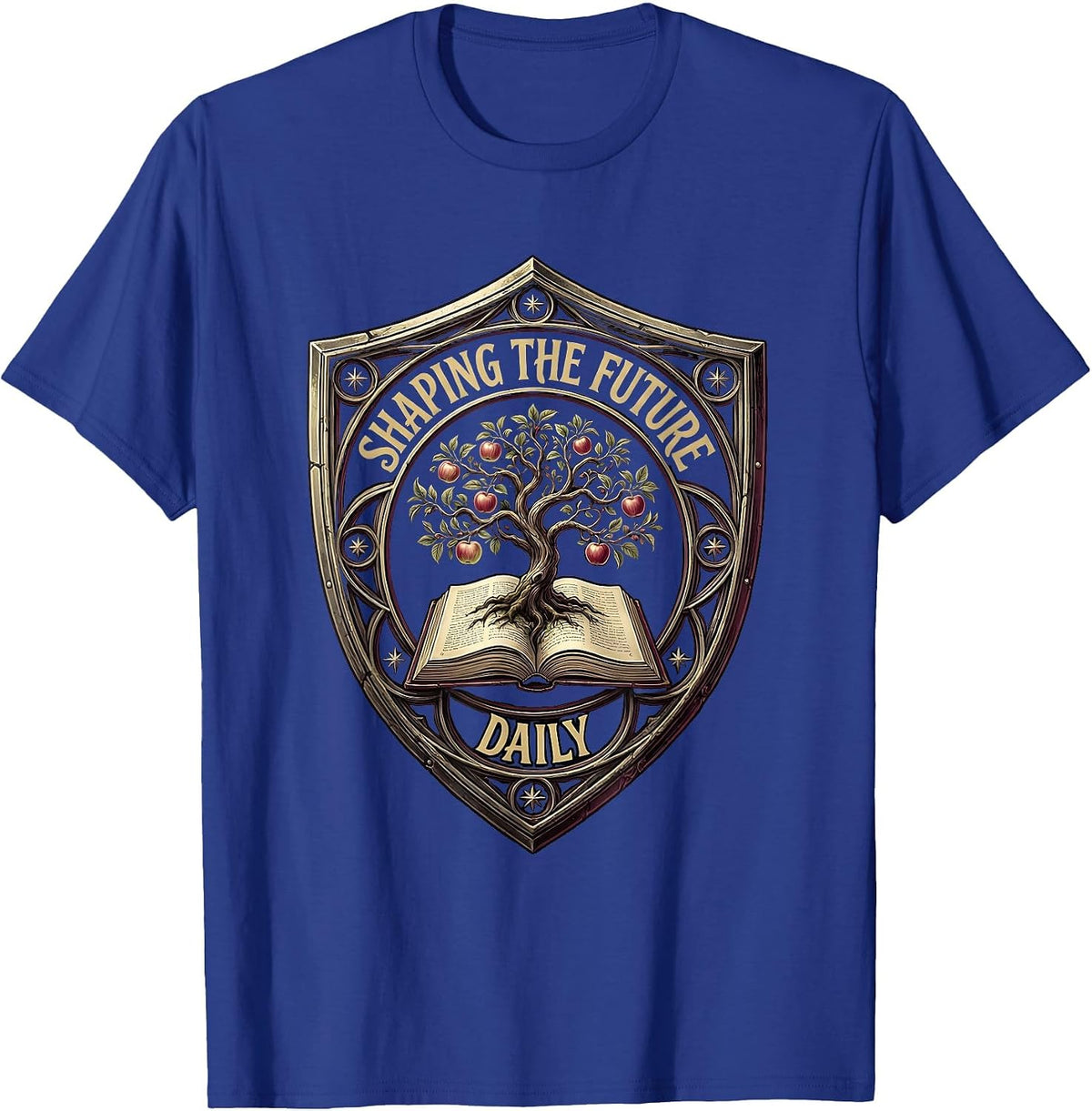 Shaping The Future Daily Elementary Teacher T-Shirt - Royal Blue