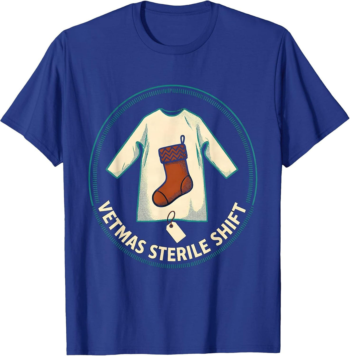 Vetmas Sterile Shift Funny Vet Tech Christmas Veterinary T-Shirt - Royal Blue