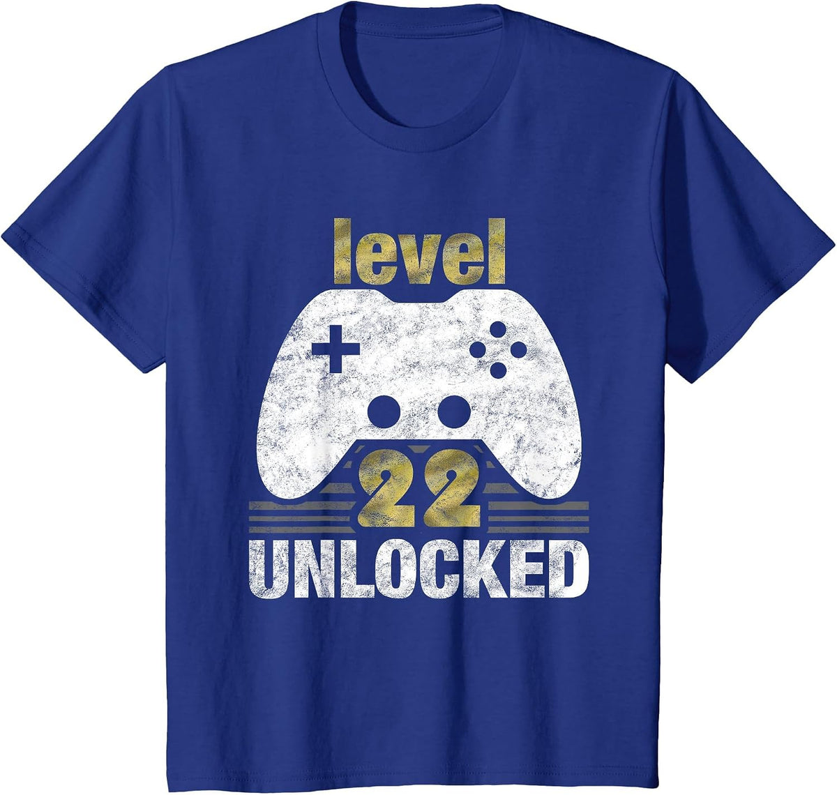 Level 22 Unlocked 22nd Birthday Gamer Men T-Shirt - Royal Blue