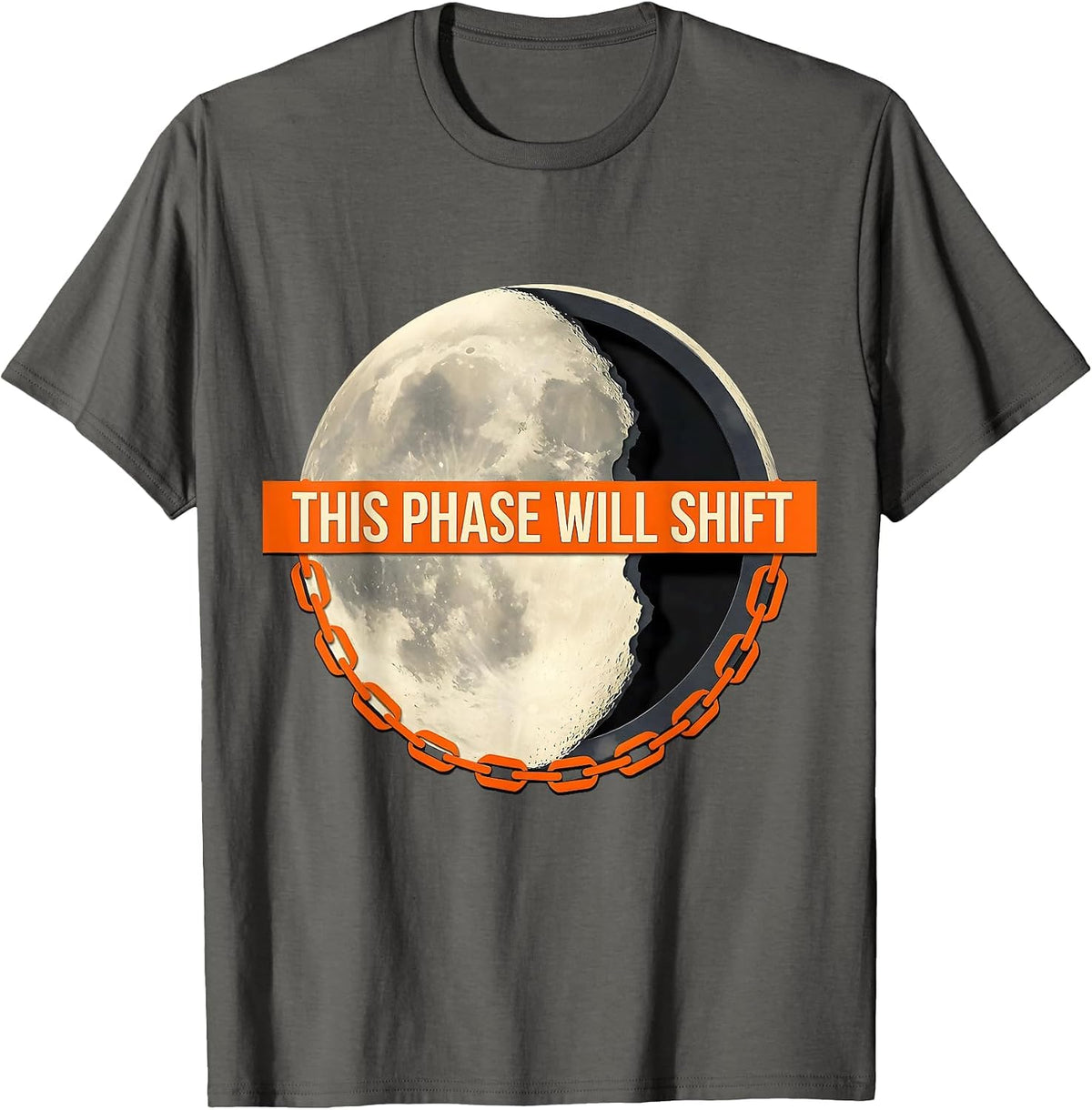 This Phase Will Shift Stencil Moon Phase Astronomy Gift T-Shirt - Asphalt Grey