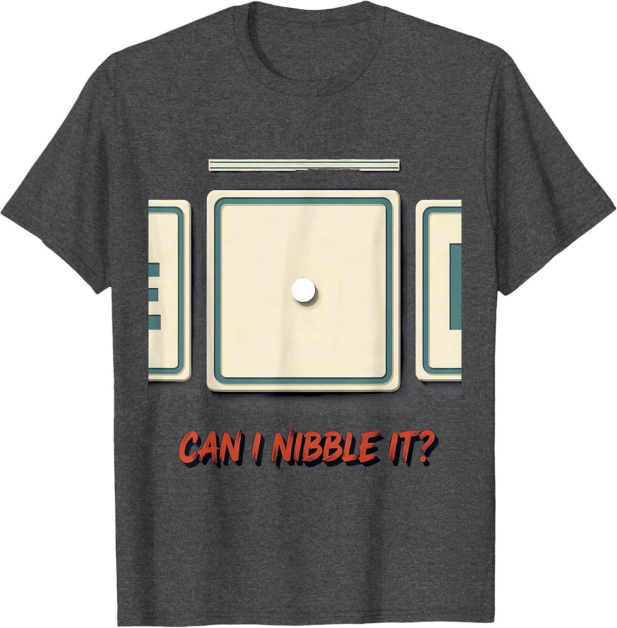 Men's Can I Nibble It Funny Periodic Table Chemistry Teacher Humor T-Shirt - Dark Heather Grey