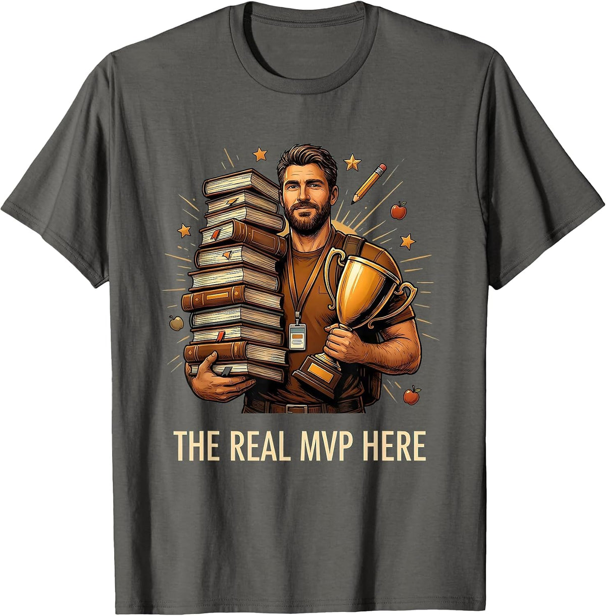 The Real MVP Here Paraprofessional Design T-Shirt - Asphalt Grey