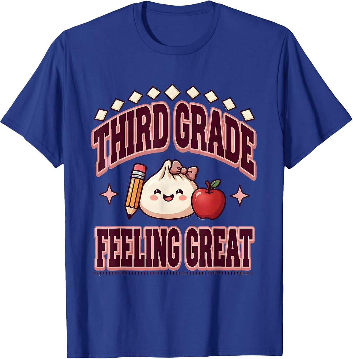 Men's Third Grade Feeling Great Kawaii Dumpling Back to School T-Shirt - Royal Blue