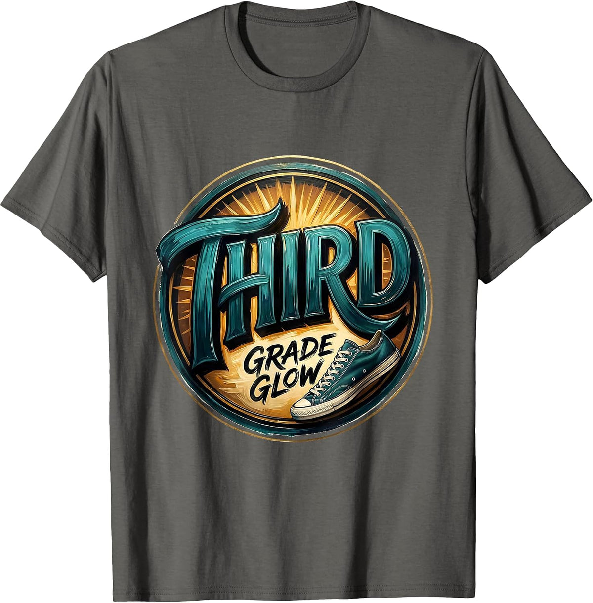 Third Grade Glow Retro Third Grade Vibes Back To School 3rd T-Shirt - Asphalt Grey