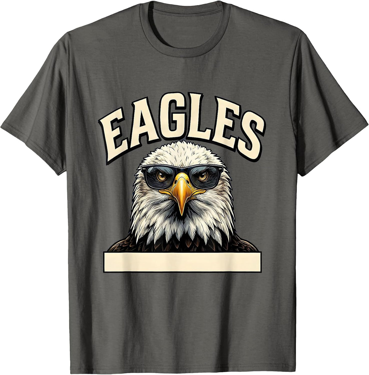 Men's EAGLES Funny Bald Eagle Sunglasses Mascot Humor T-Shirt - Asphalt Grey