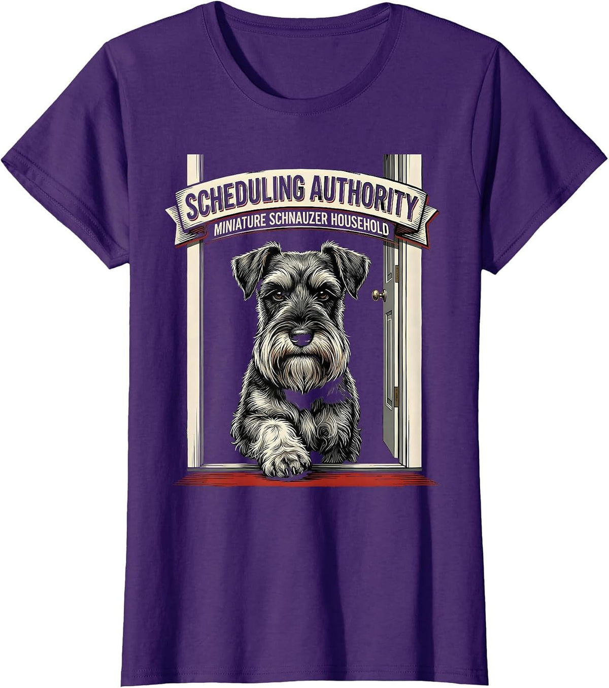 Women's Scheduling Authority Miniature Schnauzer Household T-Shirt - Purple