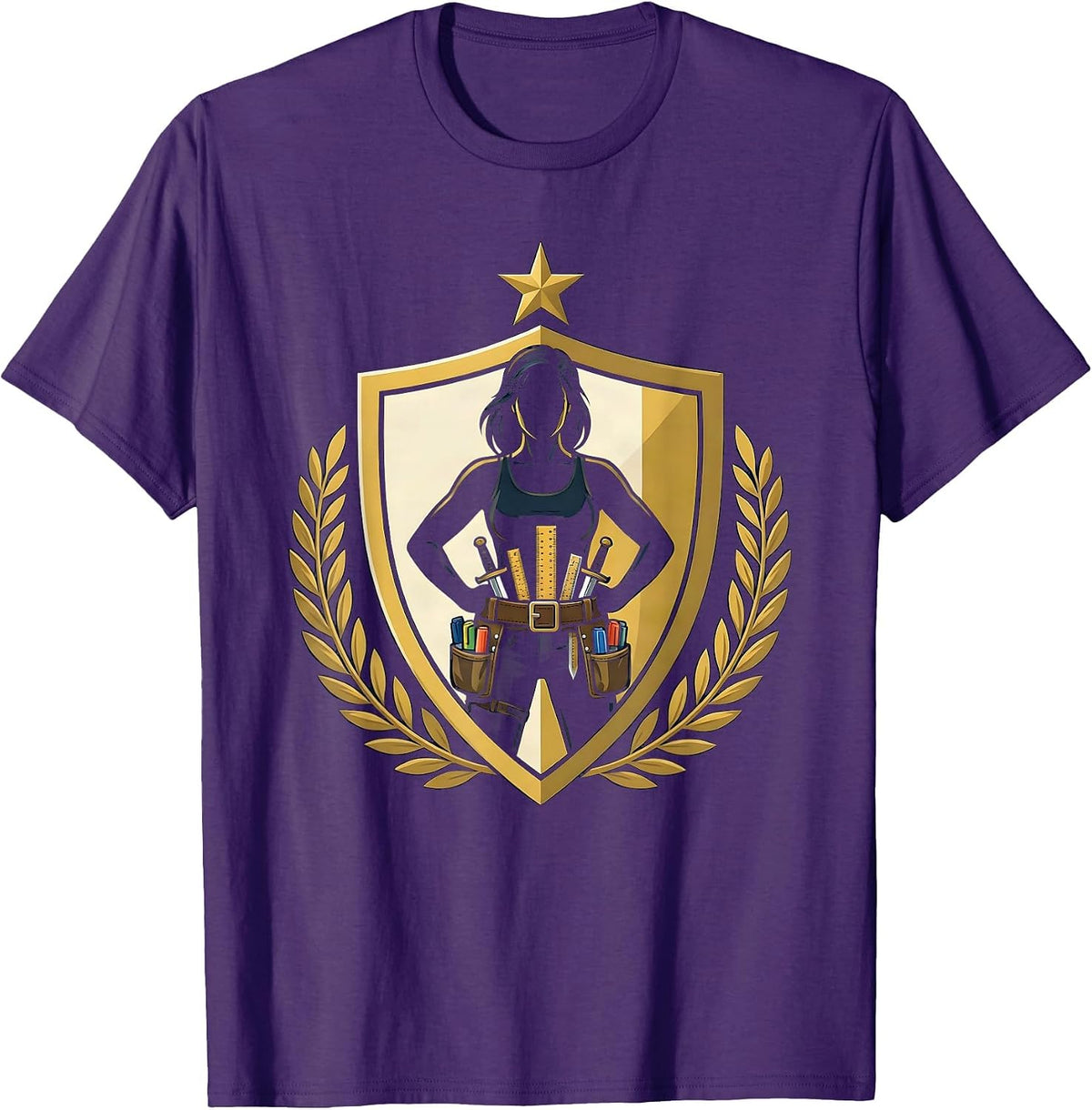Paraprofessional Toolbelt Illustration Design T-Shirt - Purple