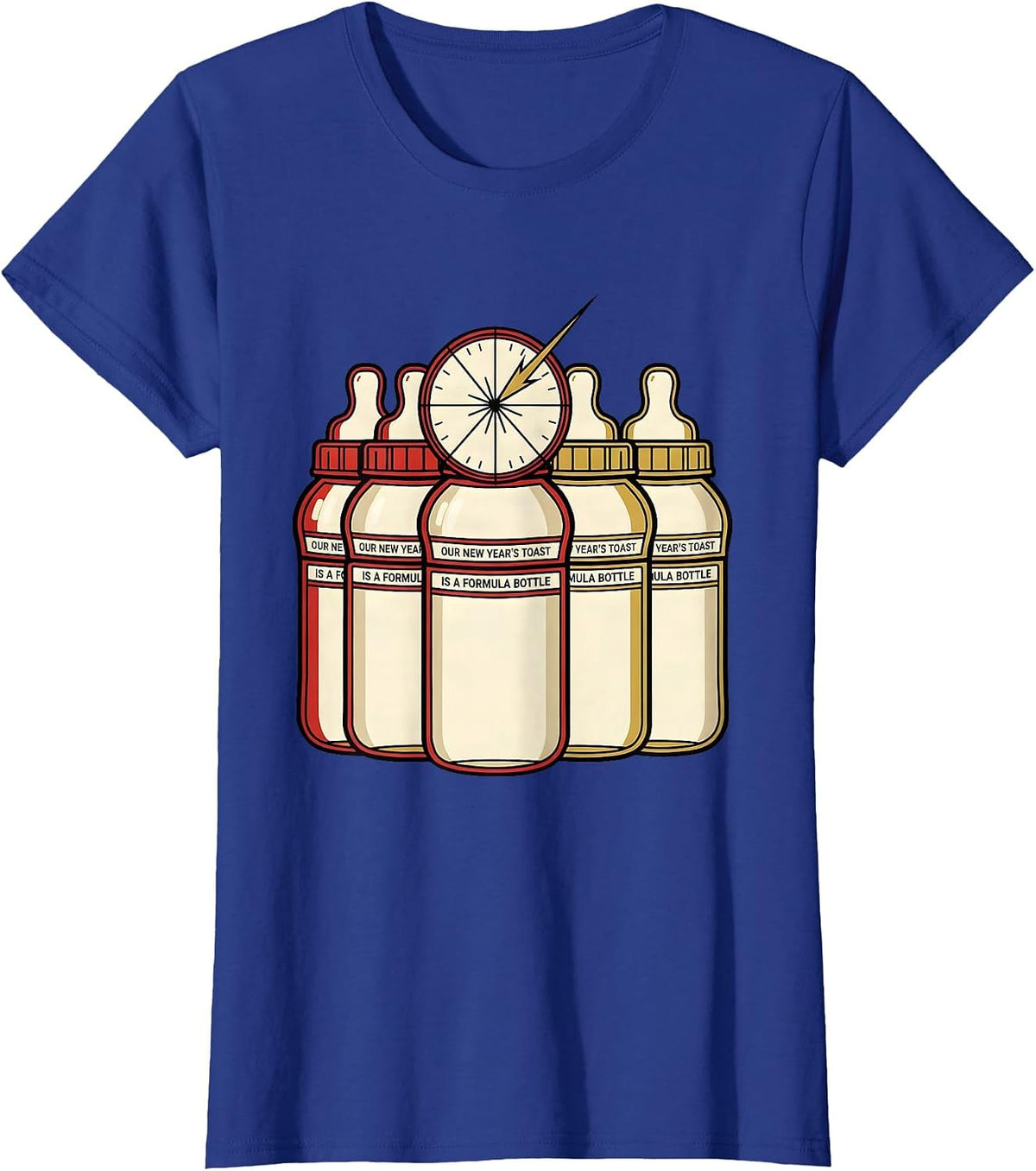 Women's Our New Year's Toast Is A Formula Bottle Nurse Crew T-Shirt - Royal Blue