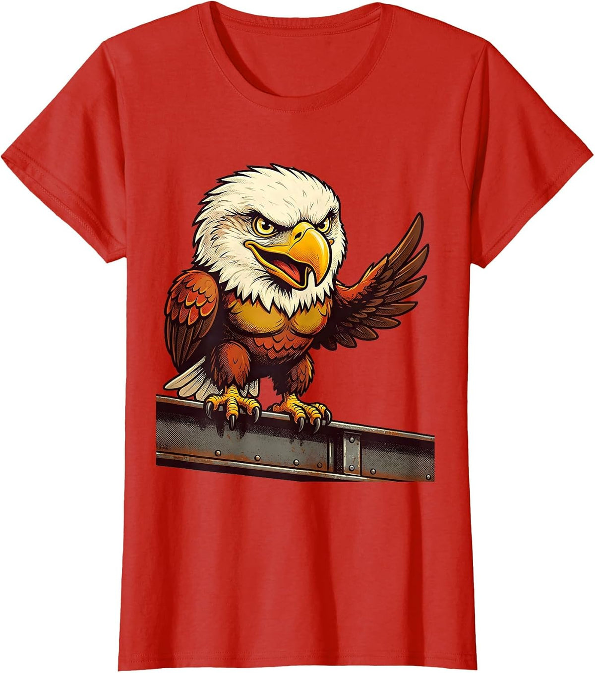 Women's Chicago Bald Eagle on Steel Beam Graphic T-Shirt - Red