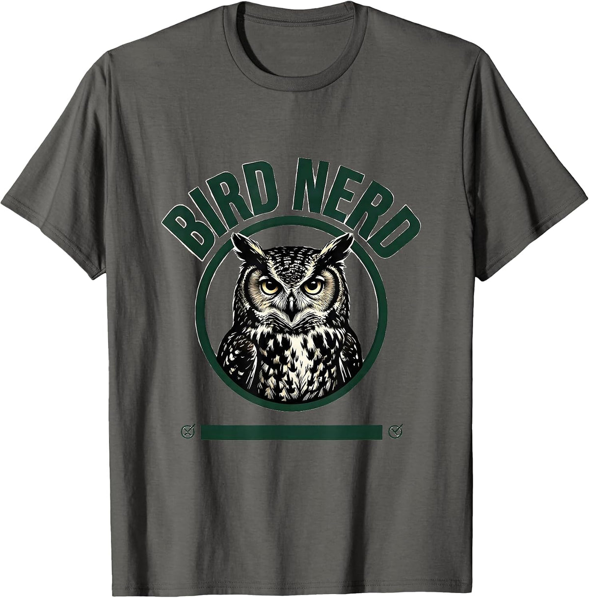 Men's Bird Nerd Funny Barred Owl Bird Lover Birdwatching Humor T-Shirt - Asphalt Grey