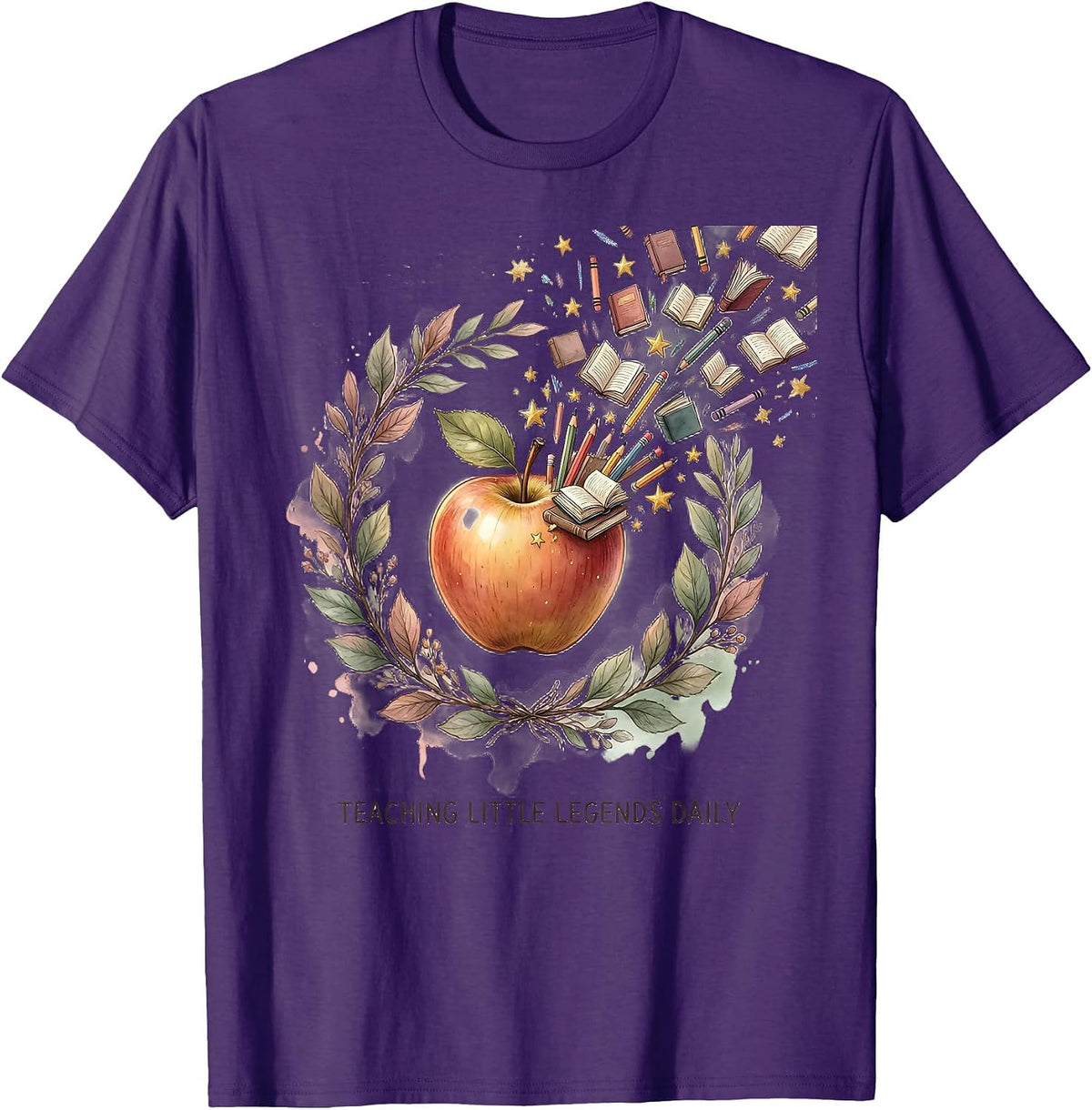 Teaching Little Legends Daily Elementary Teacher T-Shirt - Purple