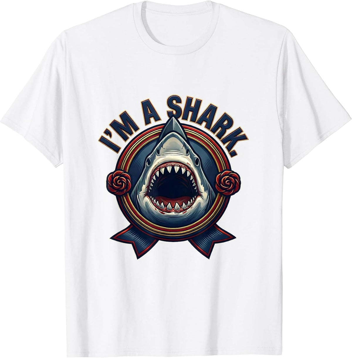 Men's I'm A Shark Funny Shark Jaw Halloween Costume Ocean Animal T-Shirt - White