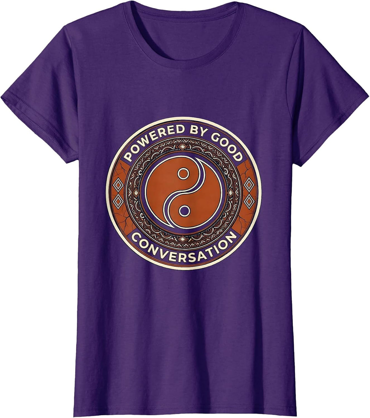 Women's Powered by Good Conversation Graphic Design T-Shirt - Purple