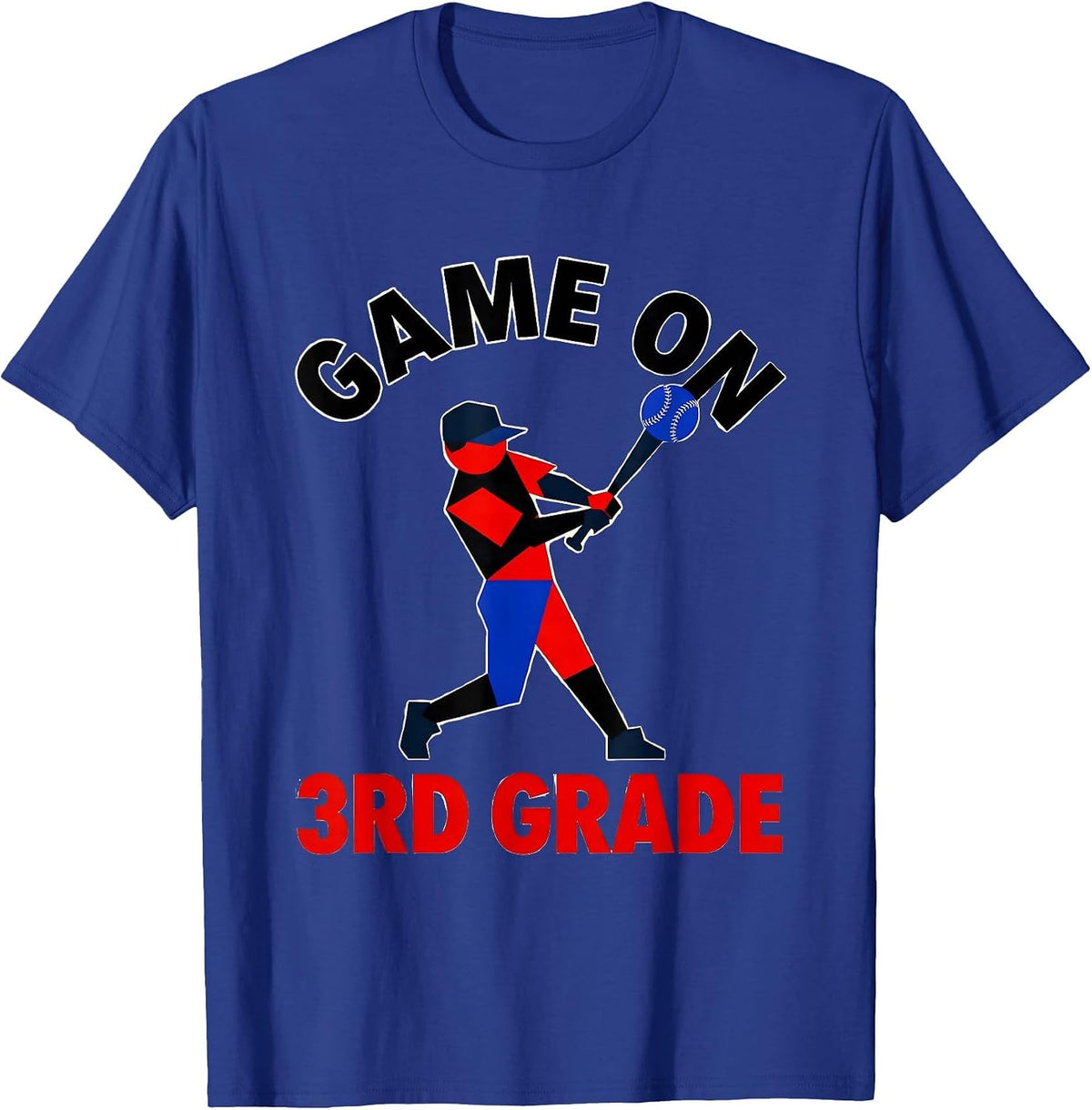 Game On 3rd Grade Bauhaus Modernist Back To School Baseball T-Shirt - Royal Blue
