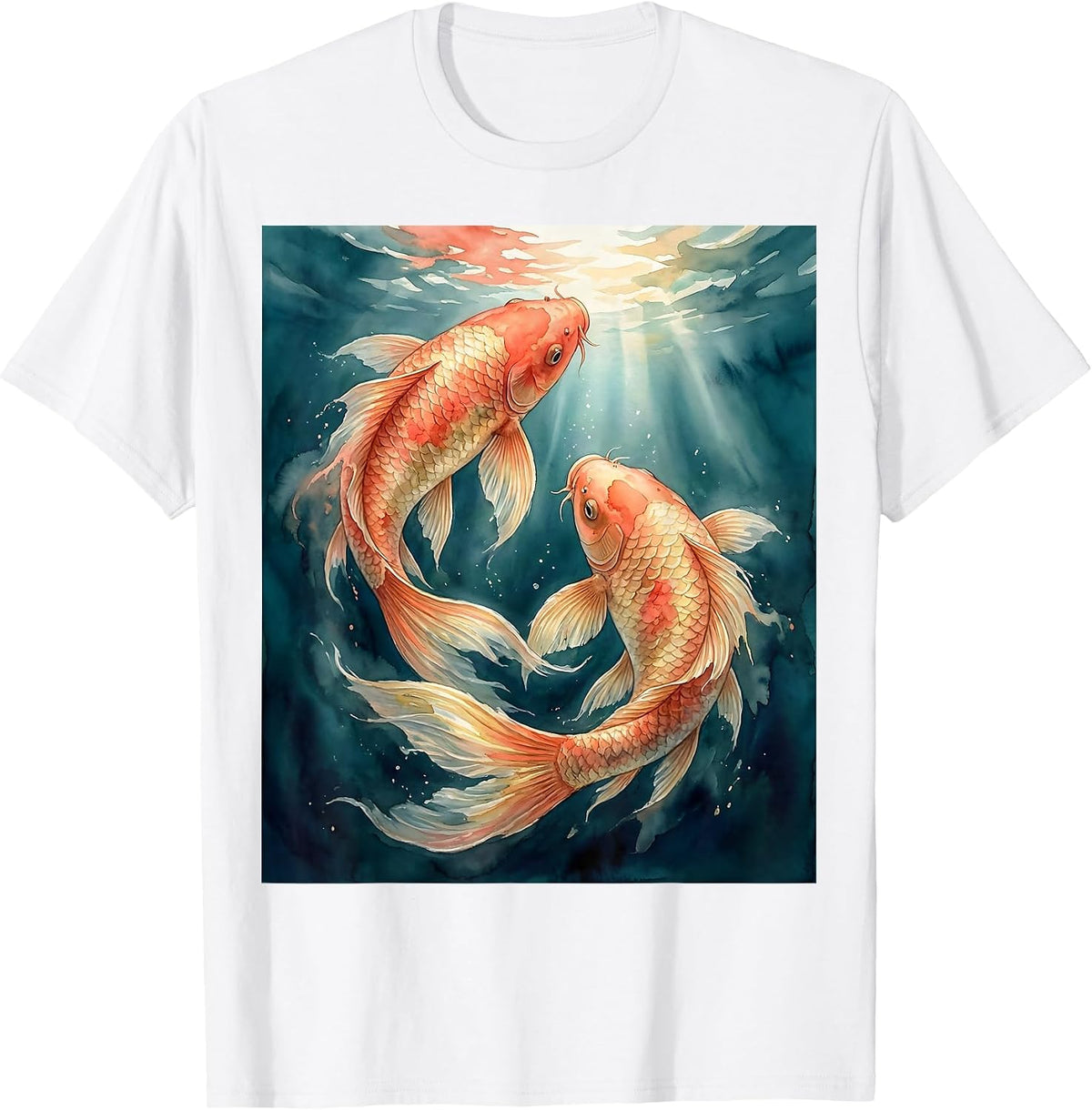 Koi Fish Rising Suicide Awareness Graphic T-Shirt - White