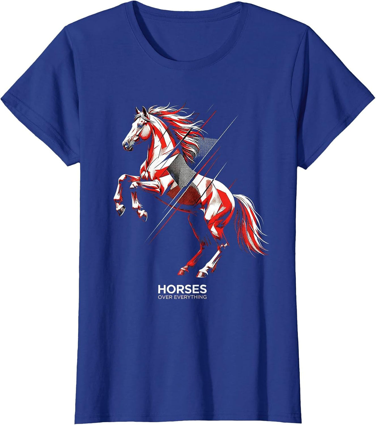 Women's Horses Over Everything Western Design T-Shirt - Royal Blue