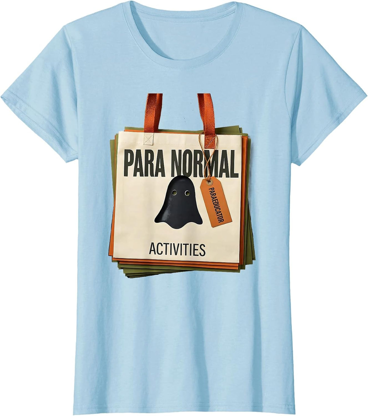 Women's Para Normal Activities Paraeducator Ghost Halloween SpEd T-Shirt - Baby Blue
