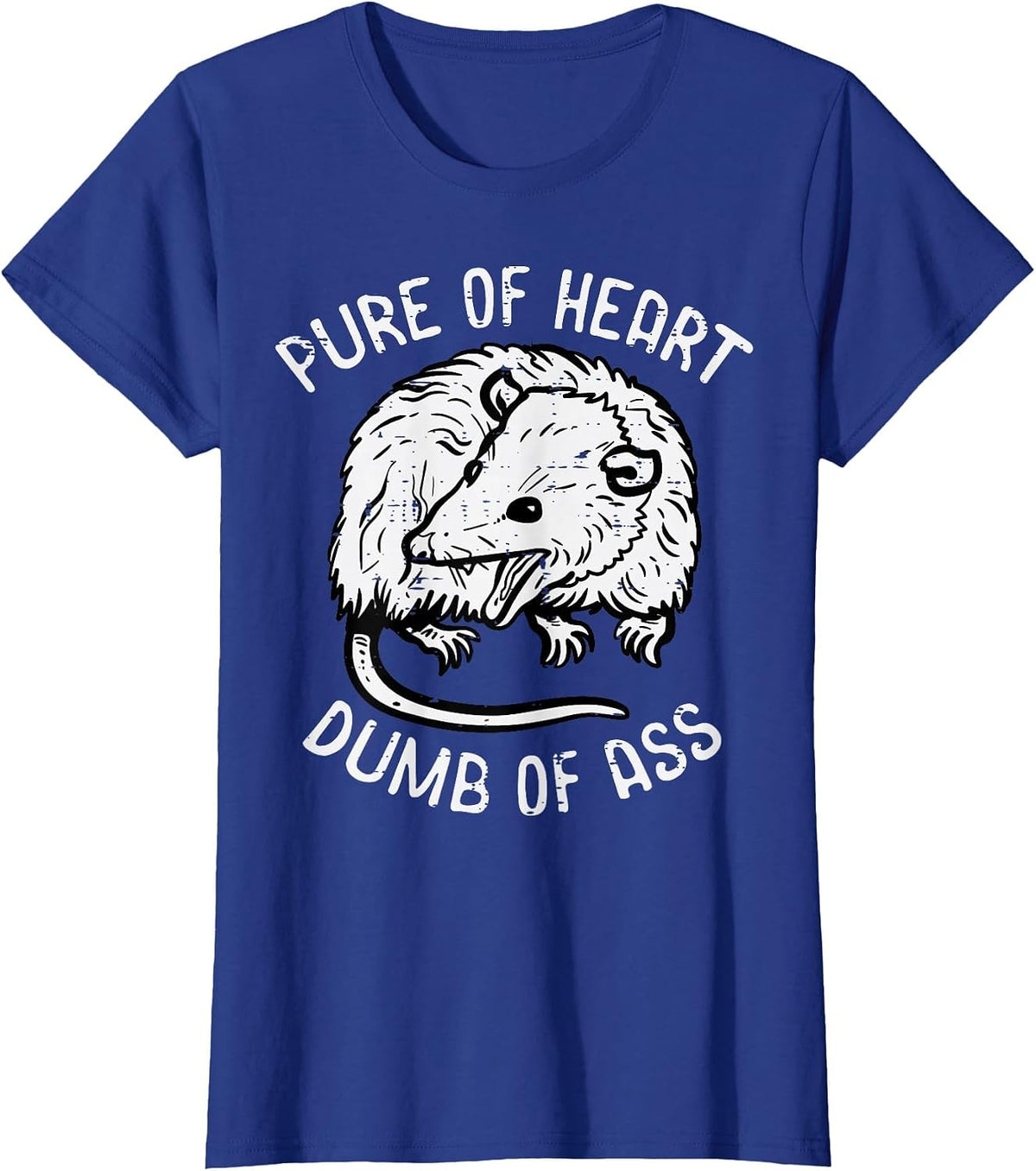 Opossum Pure of Heart Fun Possum Street Cat Trash Men Women T-Shirt - Royal Blue