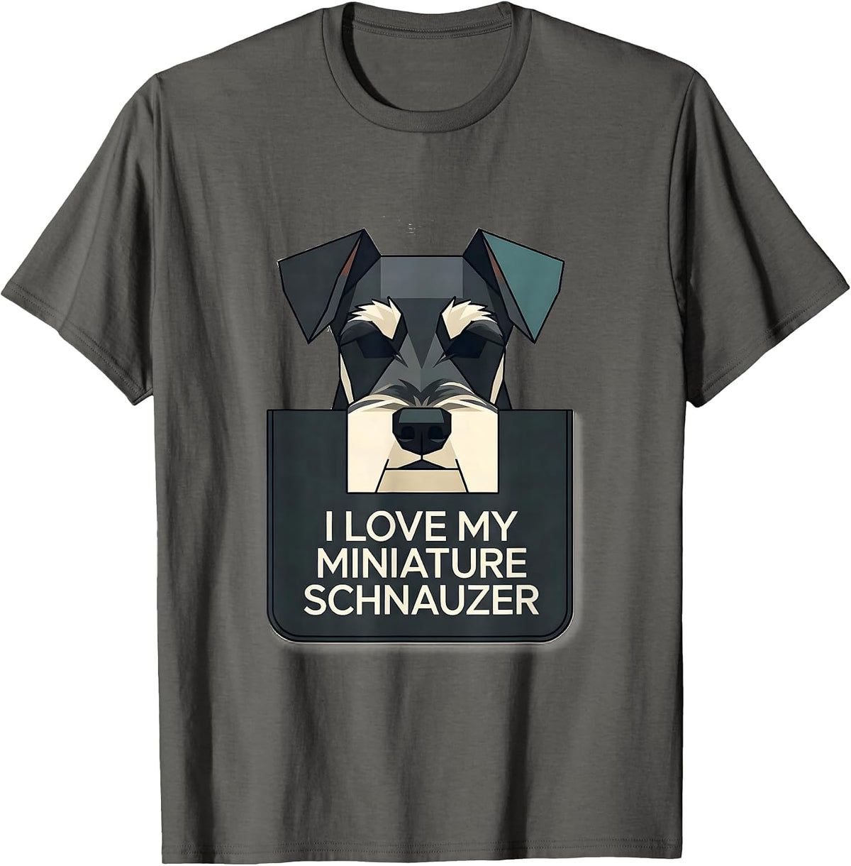 I Love My Miniature Schnauzer Funny Schnauzer Lover Gift T-Shirt - Asphalt Grey
