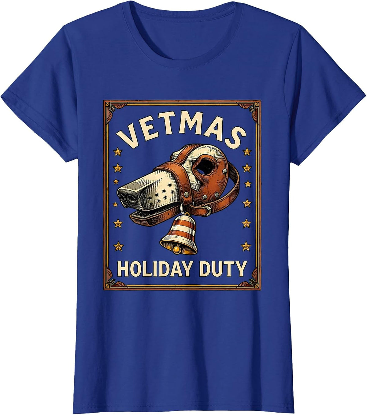 Women's Vetmas Holiday Duty Funny Vet Tech Christmas Veterinary Crew T-Shirt - Royal Blue