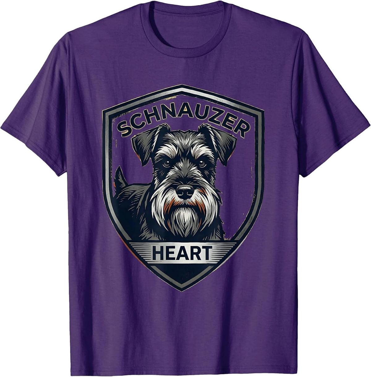 Schnauzer Heart Funny Miniature Schnauzer Lover Gift T-Shirt - Purple