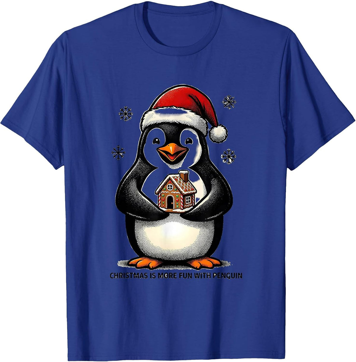 Christmas Is More Fun With Penguin Funny Penguin Lover T-Shirt - Royal Blue