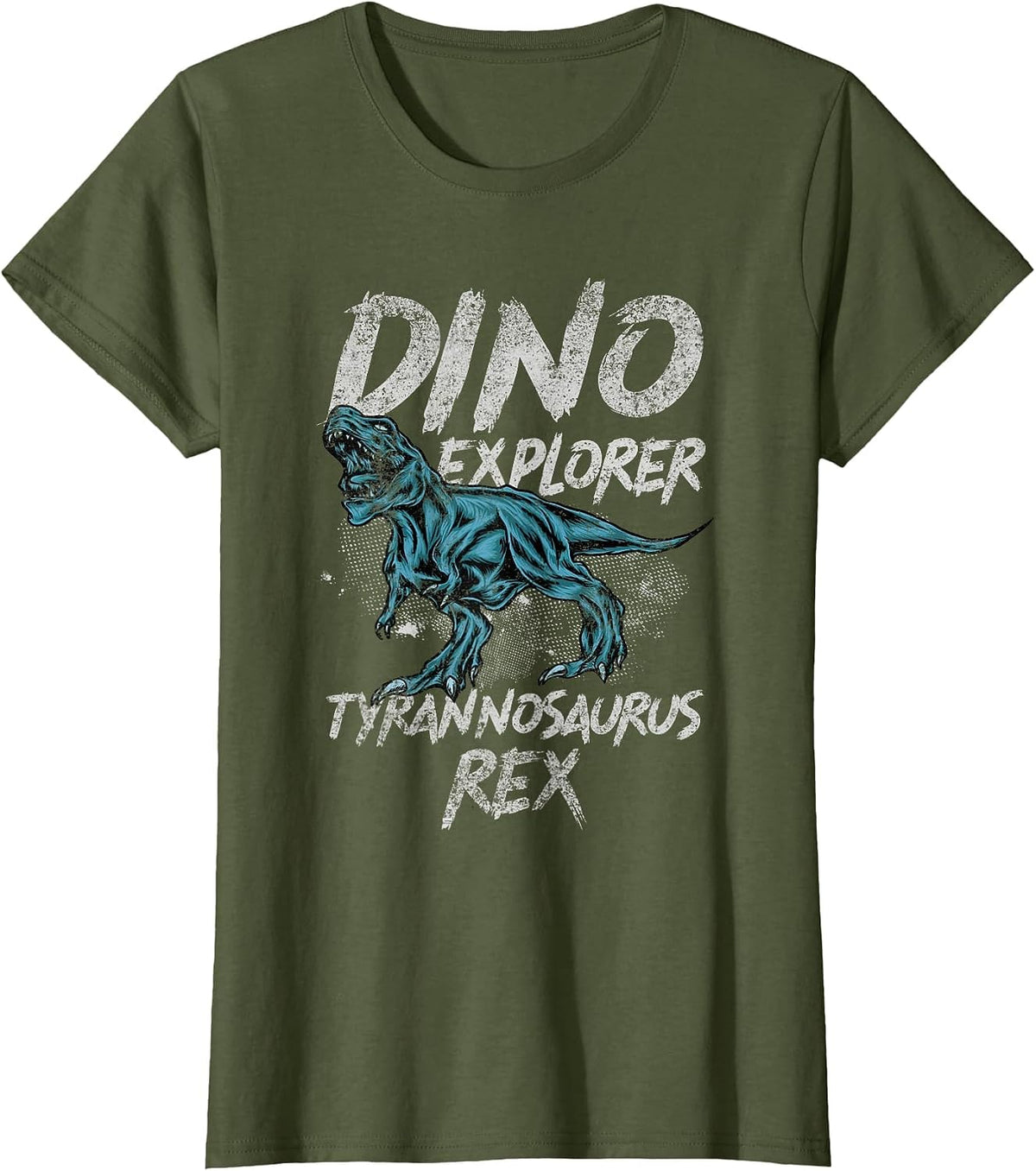 Dino Explorer Tyrannosaurus Rex Dinosaur Design Geologist T-Shirt - Olive Green