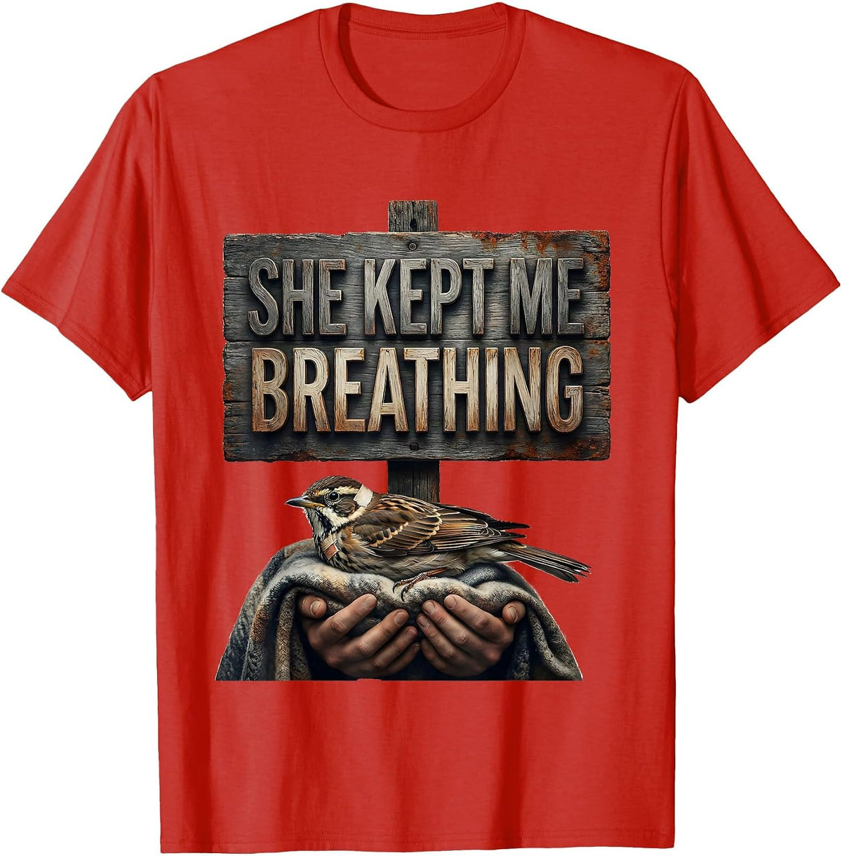 Men's She Kept Me Breathing Veterinary Technician Vet Tech Pride T-Shirt - Red