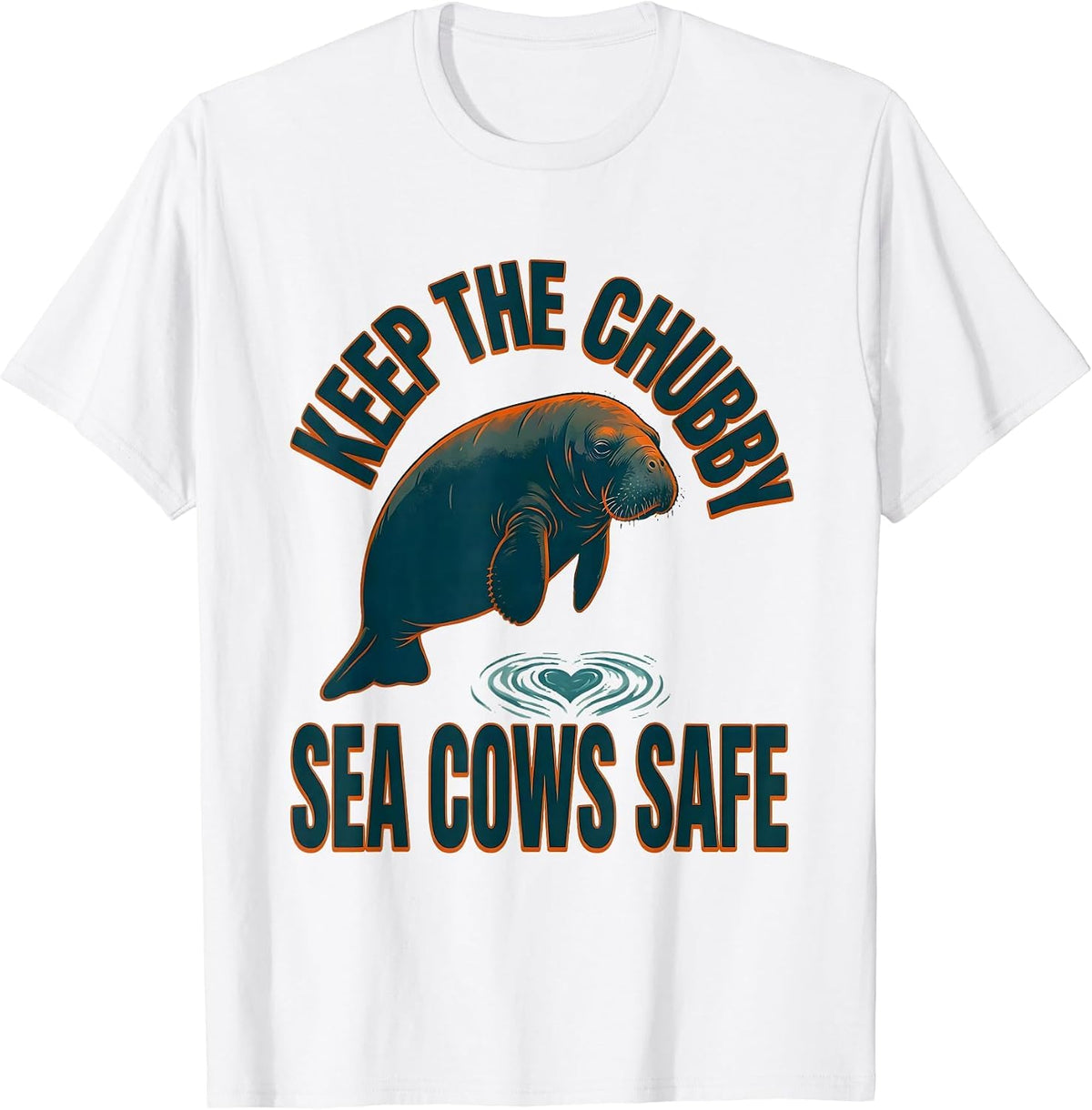 Men's Keep The Chubby Sea Cows Safe Funny Manatee Lover Crystal T-Shirt - White